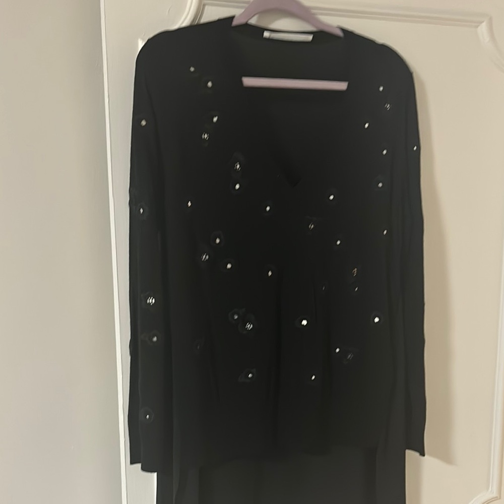 Chic Black Sweater with Embellishments